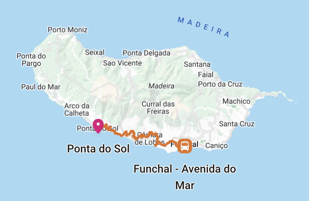 How to get from Ponta do Sol to Funchal by bus