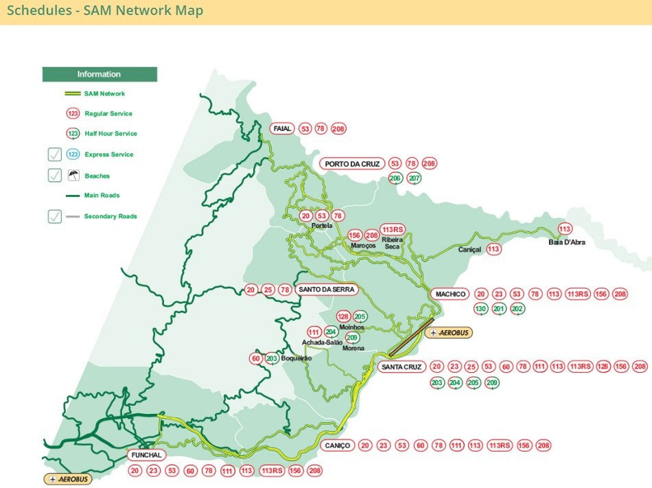 Moving from Funchal to Machico and the east-coast by bus with SAM
